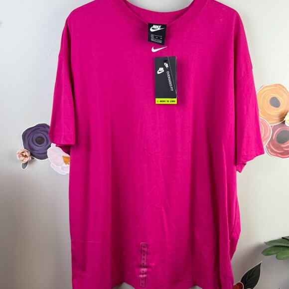 Nike Oversized Hot Pink Logo Tee - Size - XL - Picture 6 of 6